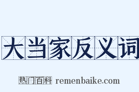 大当家反义词是什么意思的图片
